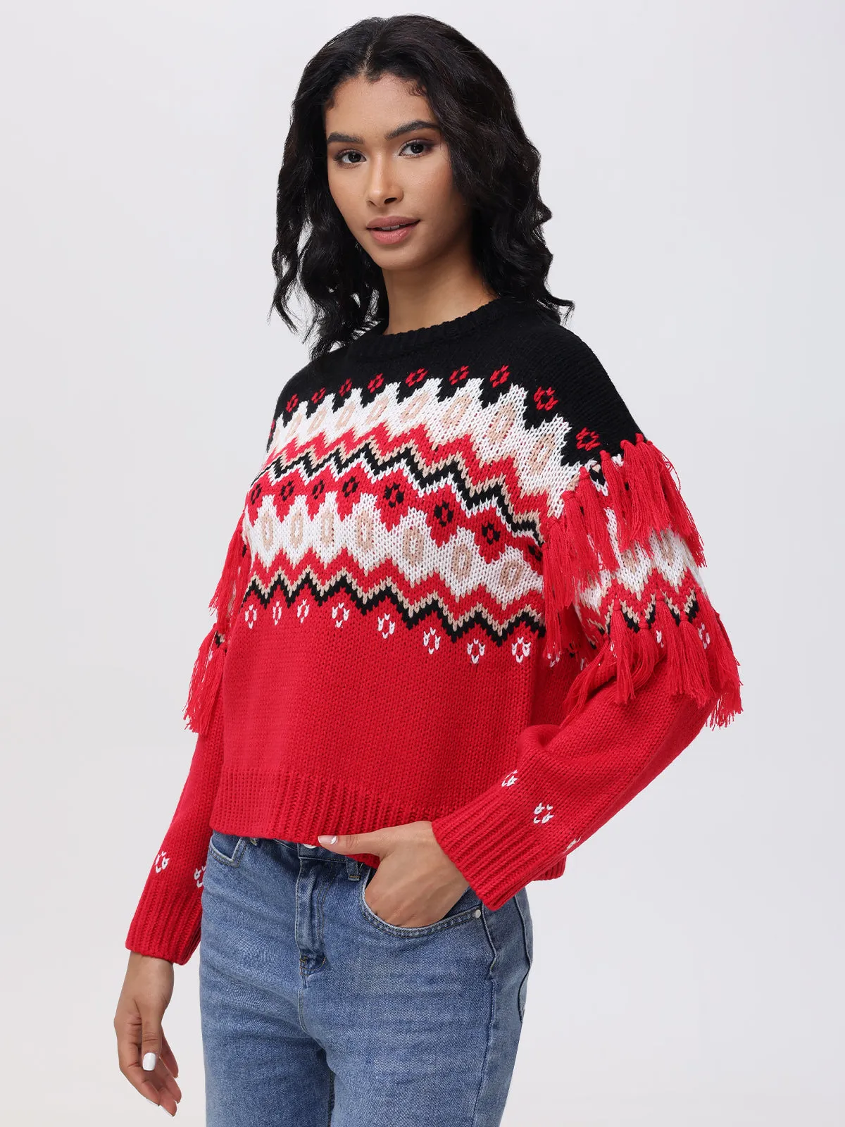 Margaret: Fringe Fair Isle Sweater sold by 525 America product image thumbnail 3