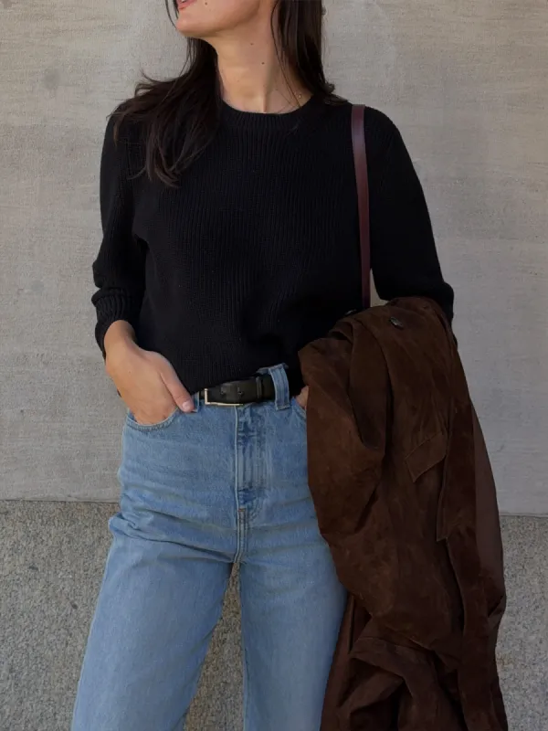 Emma: 100% Cotton Crewneck Shaker Sweater sold by 525 America