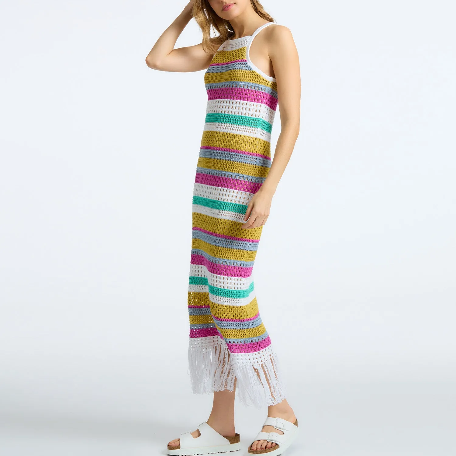 Lucia: 100% Cotton Stripe Crochet Dress sold by 525 America product image thumbnail 2