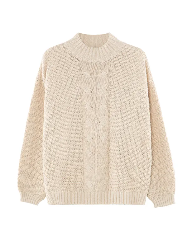 100% Cotton Cable Mockneck Pullover sold by 525 America