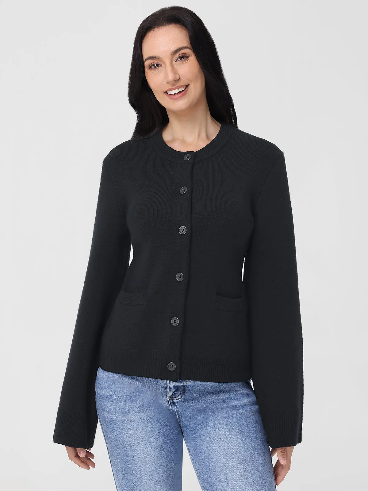 Catherine: Wool Cardigan sold by 525 America