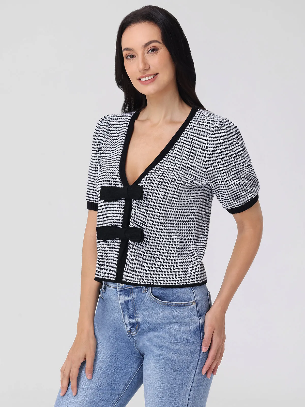 Elaine: Puff Sleeve Tie Front Top sold by 525 America product image thumbnail 3