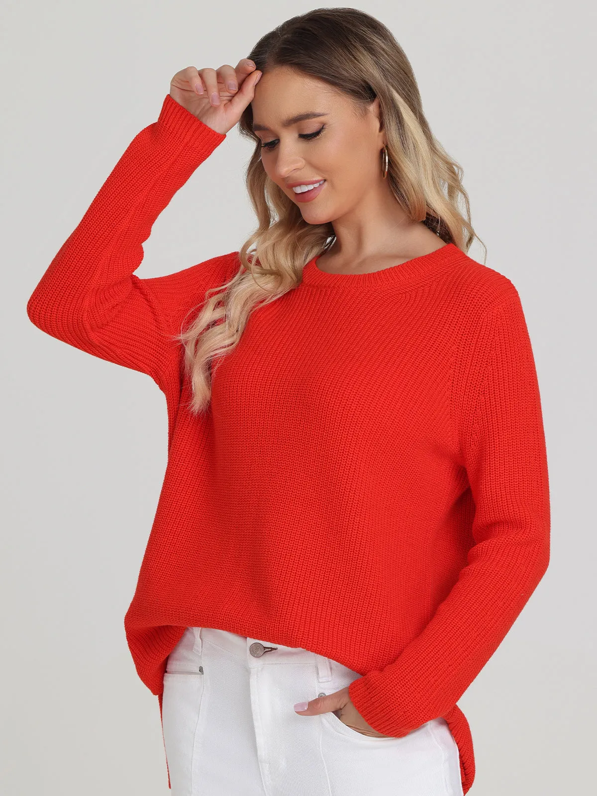 Emma: Crewneck Shaker Stitch Sweater sold by 525 America product image thumbnail 2