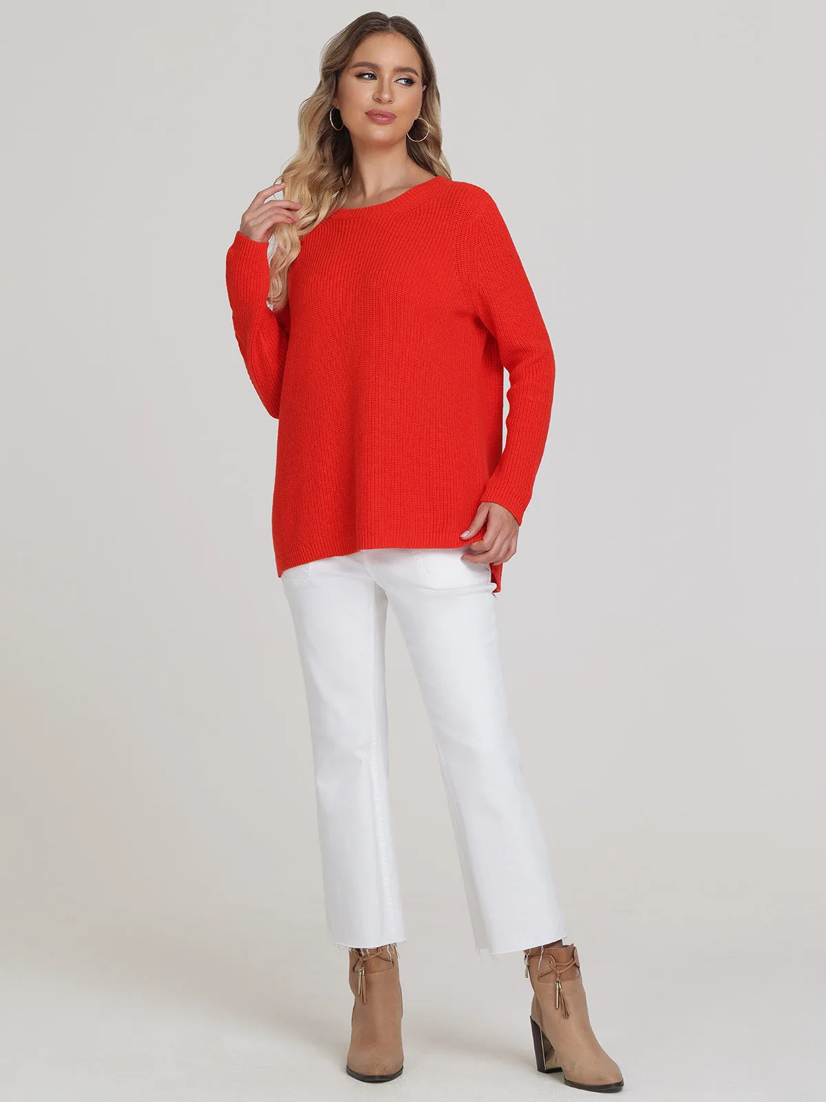 Emma: Crewneck Shaker Stitch Sweater sold by 525 America product image thumbnail 5