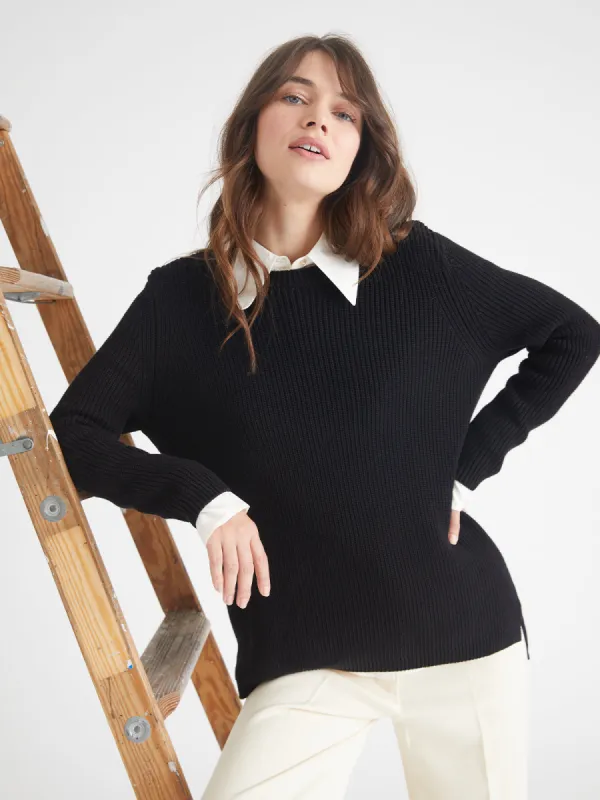 Emma: Crewneck Shaker Stitch Sweater sold by 525 America