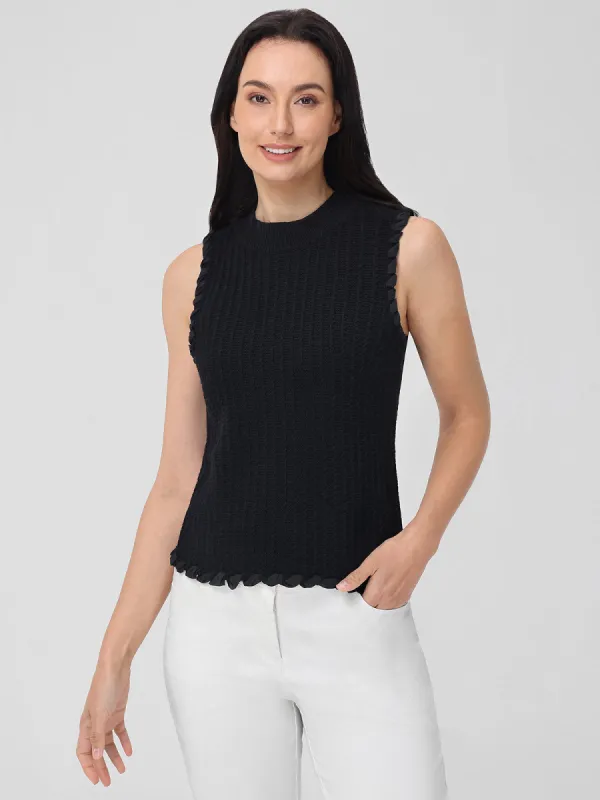 Stephanie: Whipstitch Knitted Cotton Tank sold by 525 America