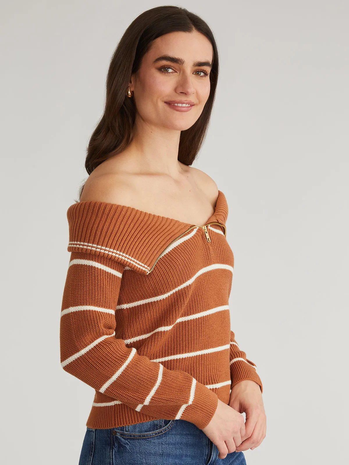 Sierra: Stripe Off Shoulder Pullover sold by 525 America product image thumbnail 4