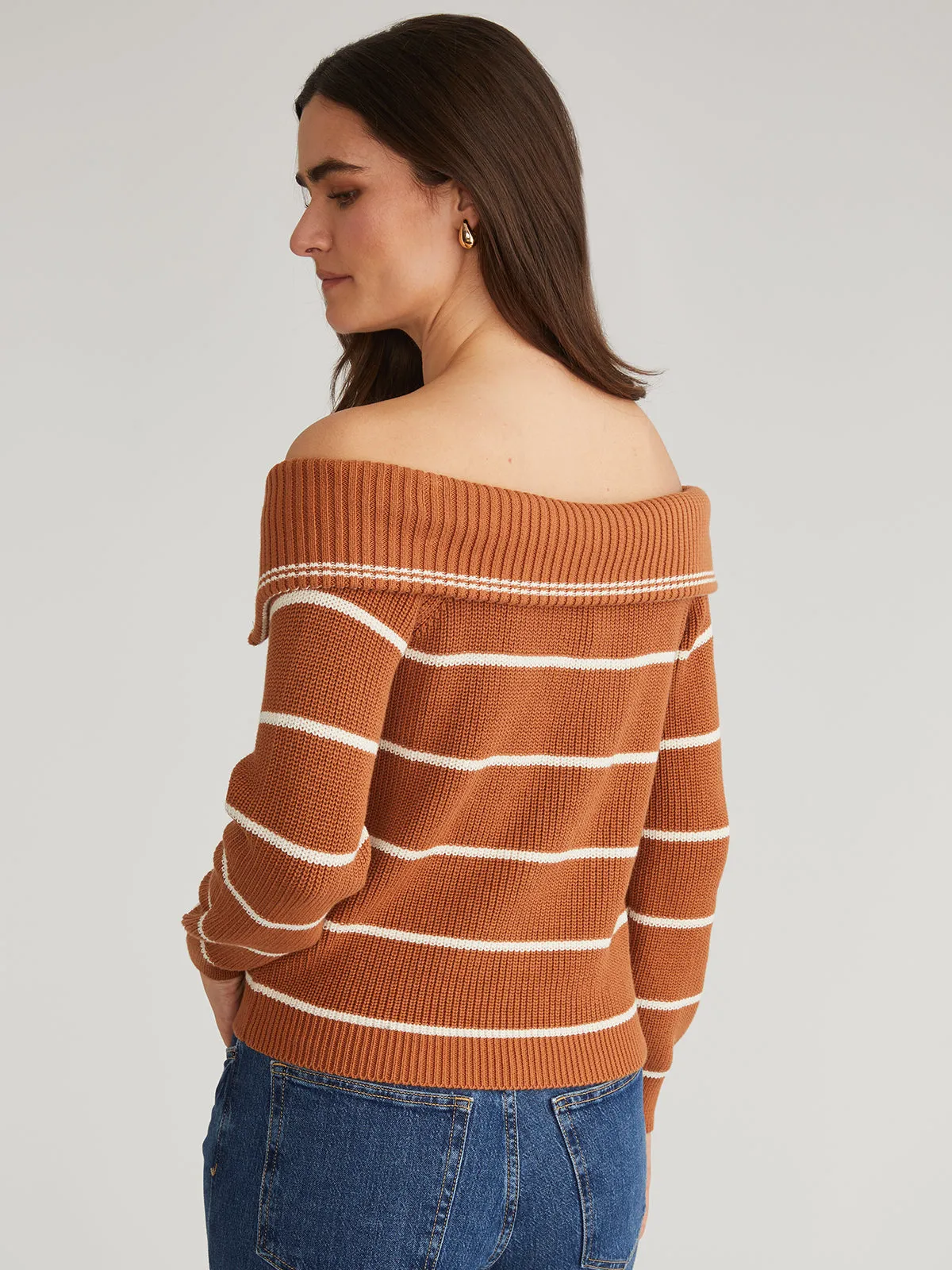 Sierra: Stripe Off Shoulder Pullover sold by 525 America product image thumbnail 2