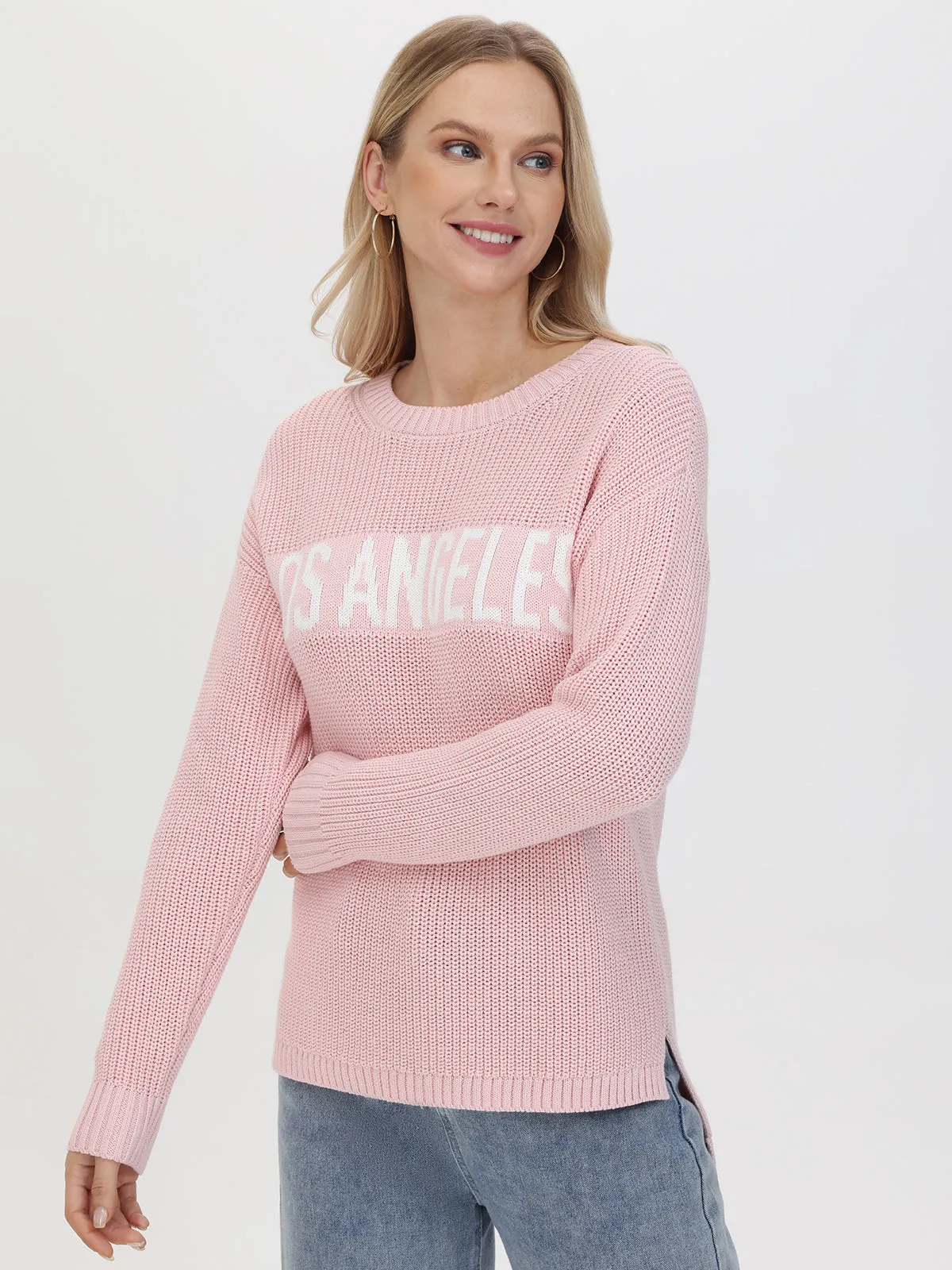 Los Angeles: Crewneck Shaker Stitch Sweater sold by 525 America product image thumbnail 4