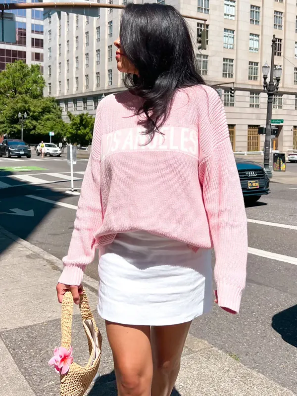 Los Angeles: Crewneck Shaker Stitch Sweater sold by 525 America