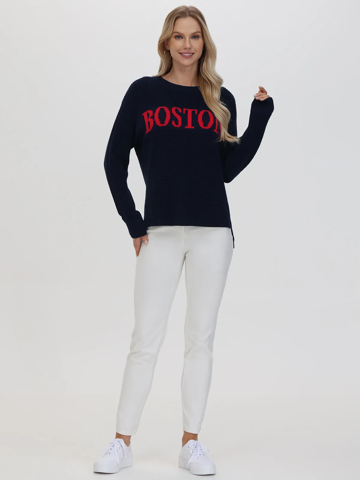 Boston: Crewneck Shaker Stitch Sweater sold by 525 America product image thumbnail 5
