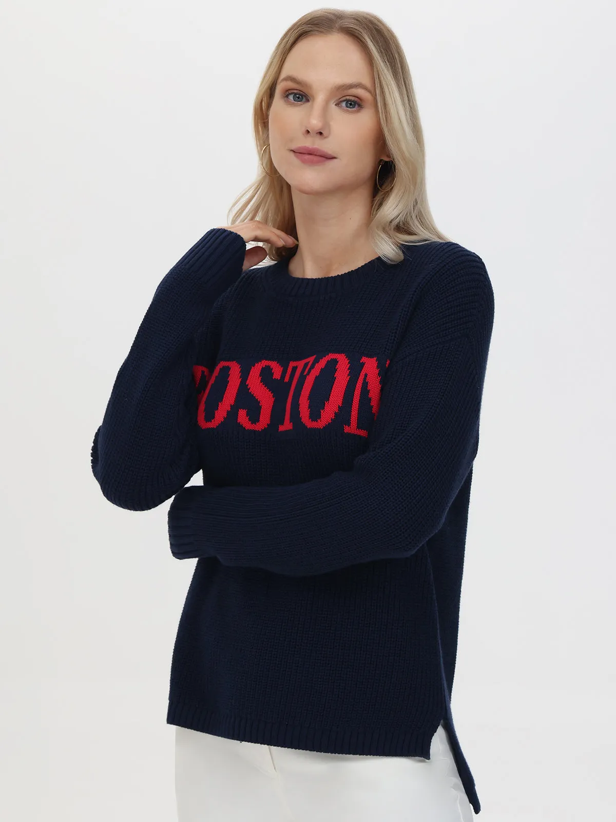Boston: Crewneck Shaker Stitch Sweater sold by 525 America product image thumbnail 3