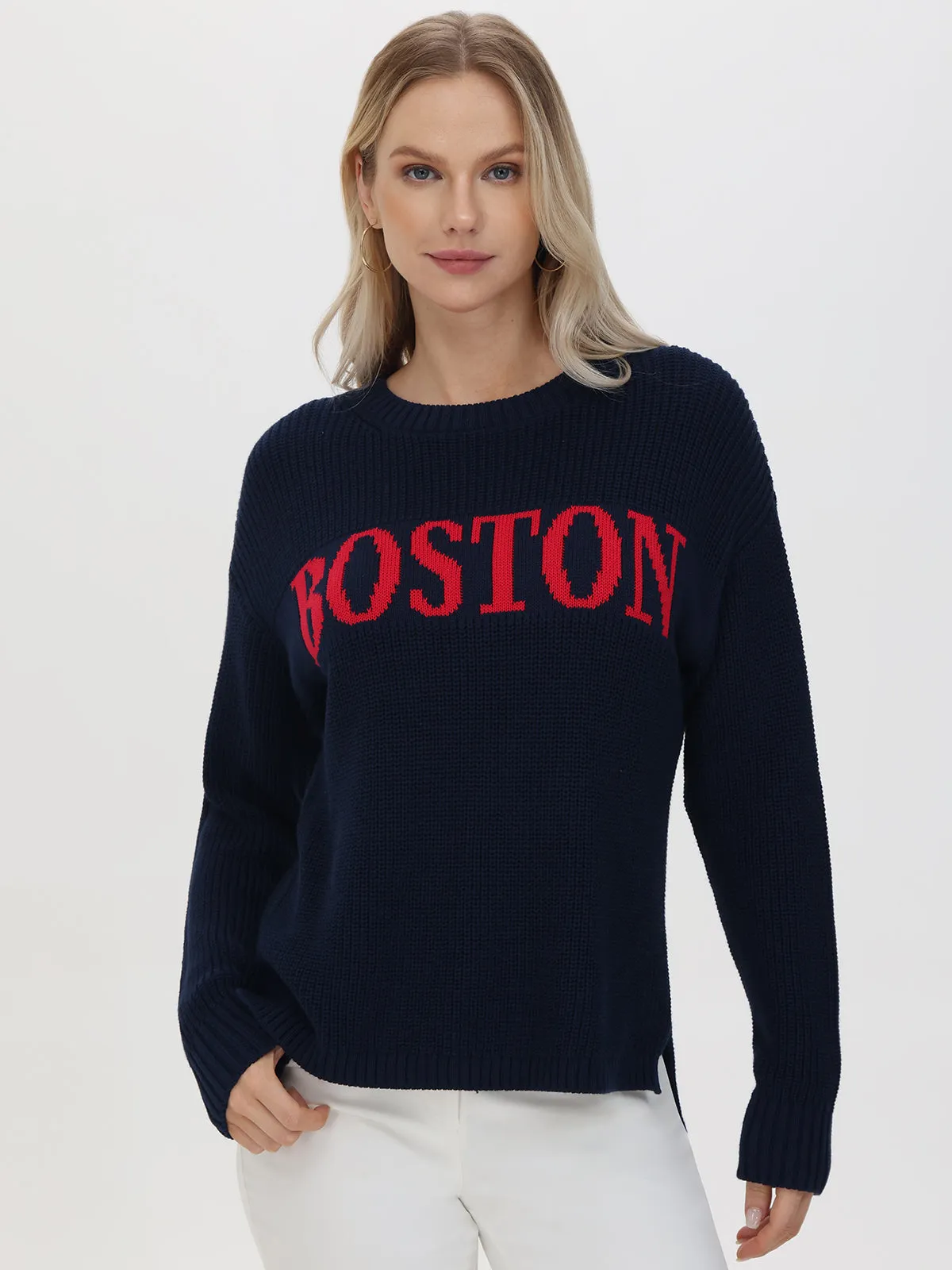 Boston: Crewneck Shaker Stitch Sweater sold by 525 America