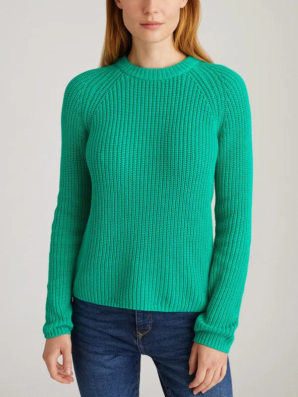 Jane: Crewneck Shaker Stitch Cotton Sweater sold by 525 America