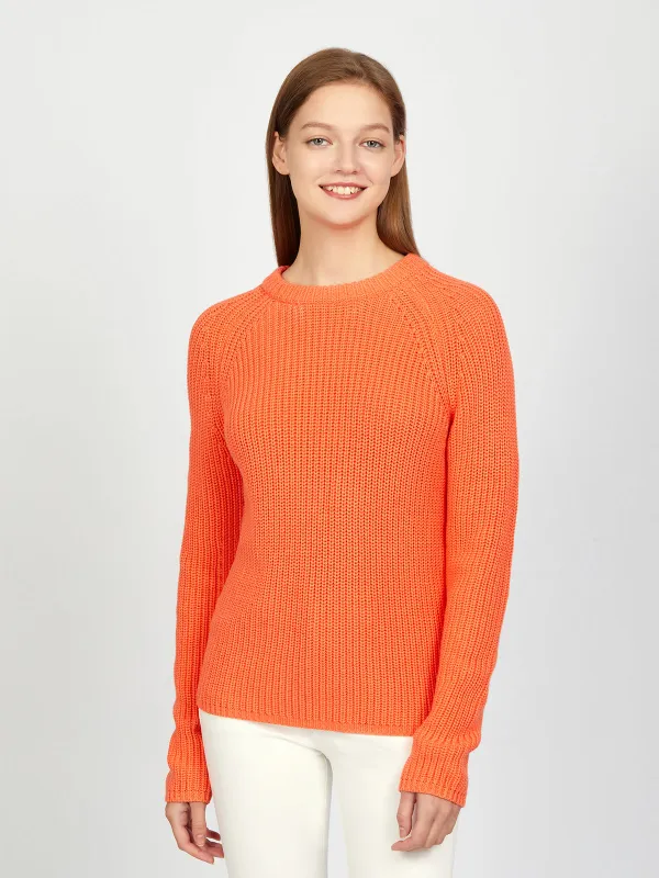 Jane: Crewneck Shaker Stitch Cotton Sweater sold by 525 America