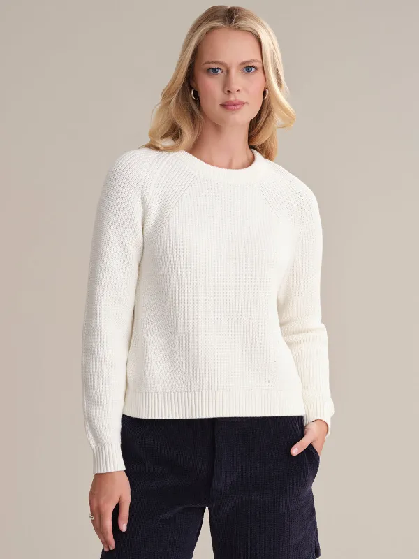 Sophia: Crewneck Shaker Stitch Cotton Sweater sold by 525 America