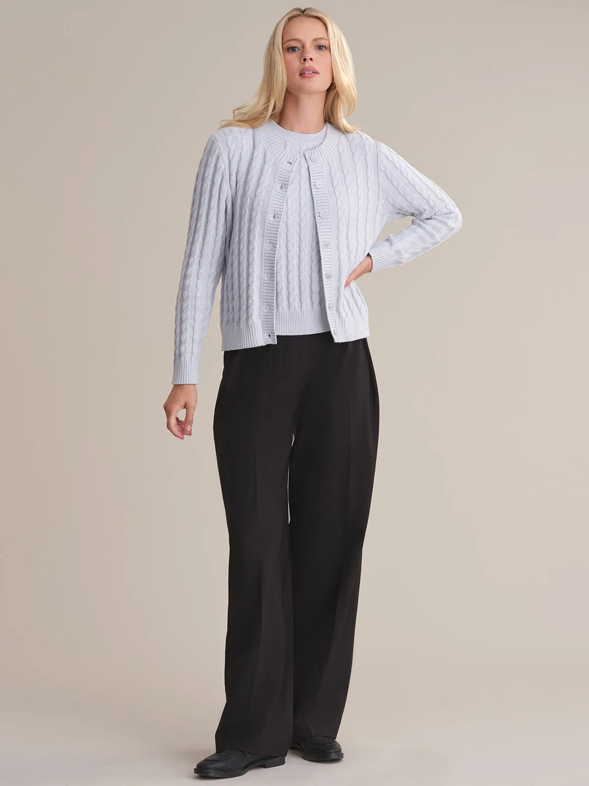 Helen: Cable Cotton Cardigan sold by 525 America product image thumbnail 5