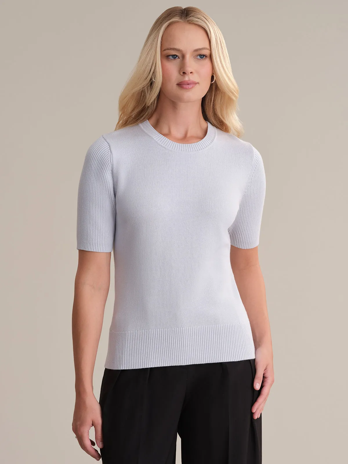 Adina: Short Sleeve Cotton Sweater sold by 525 America product image thumbnail 2