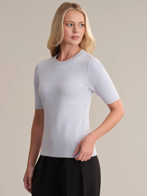 Adina: Short Sleeve Cotton Sweater sold by 525 America