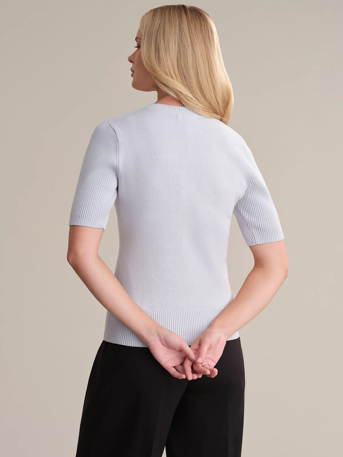 Adina: Short Sleeve Cotton Sweater sold by 525 America product image thumbnail 3