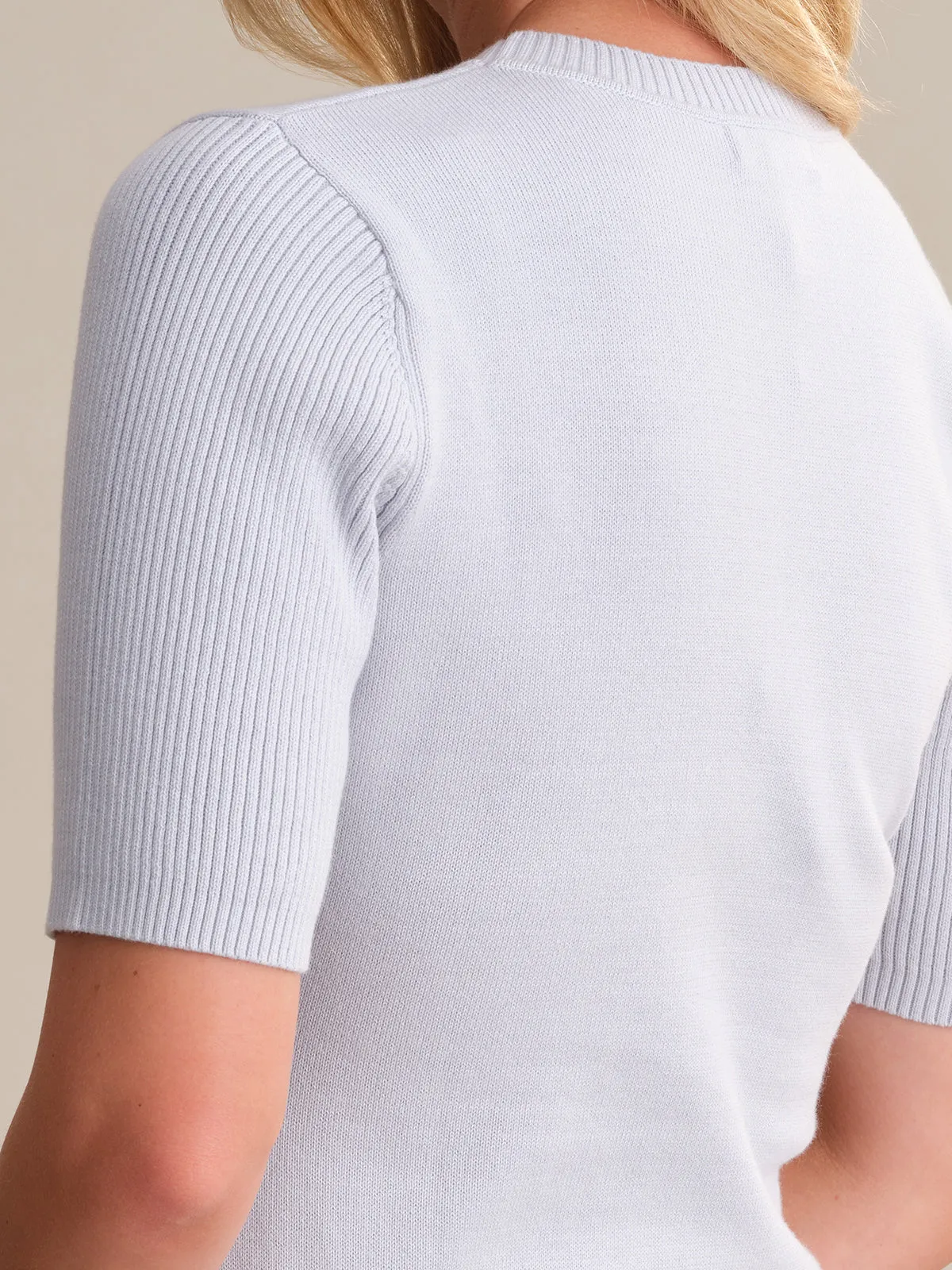 Adina: Short Sleeve Cotton Sweater sold by 525 America product image thumbnail 4
