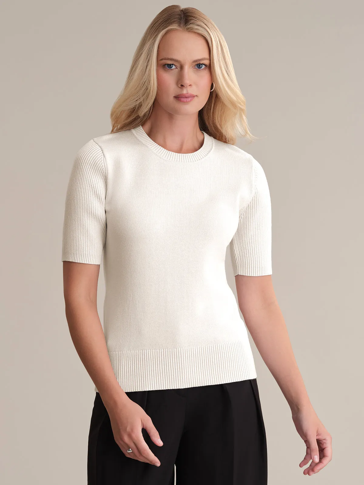 Adina: Short Sleeve Cotton Sweater sold by 525 America product image thumbnail 5