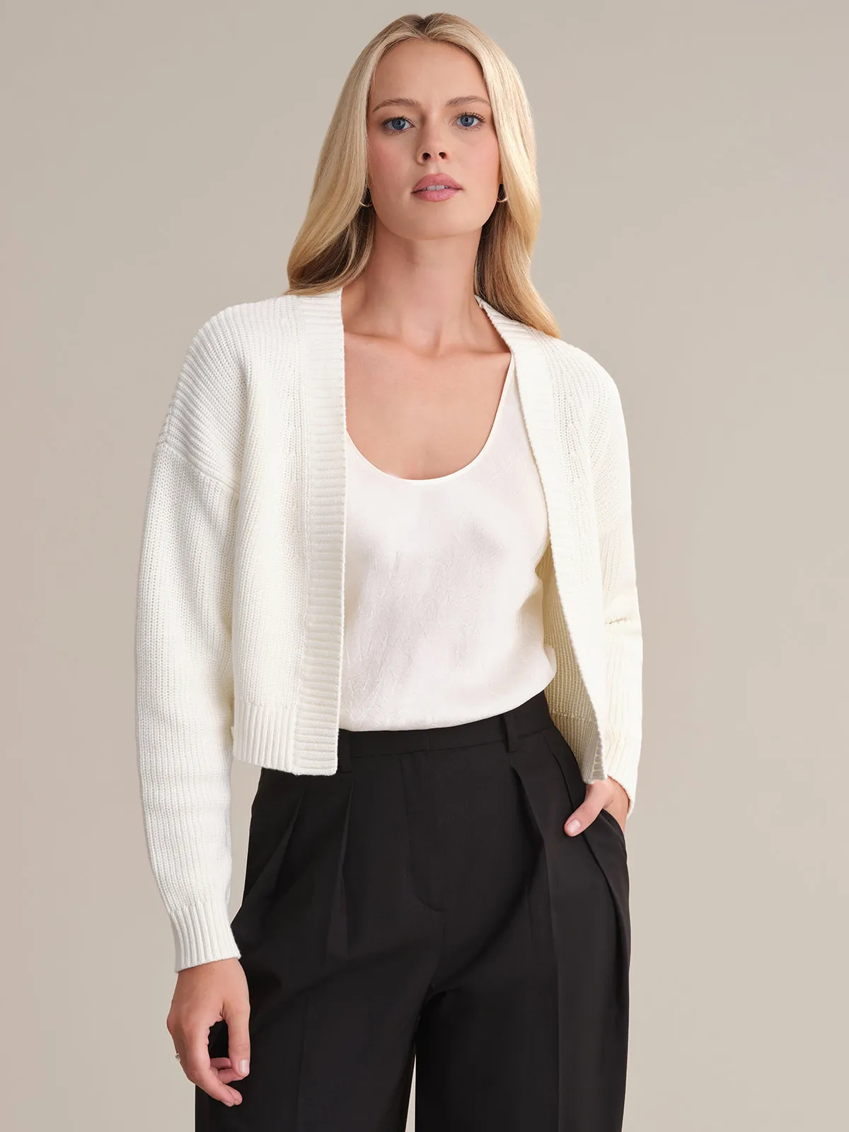 Erin: Crop Cotton Cardigan sold by 525 America
