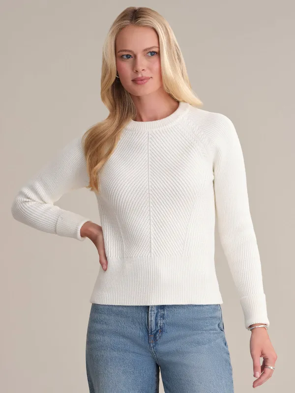 Sophie: Chevron Rib Cotton Sweater made by 525 America