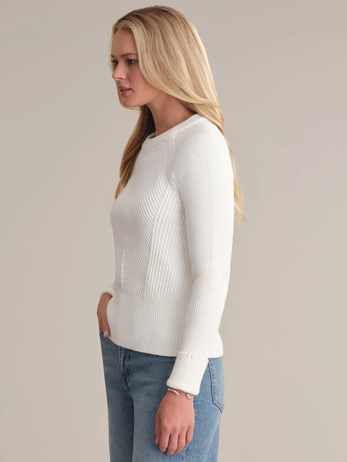 Sophie: Chevron Rib Cotton Sweater sold by 525 America product image thumbnail 2