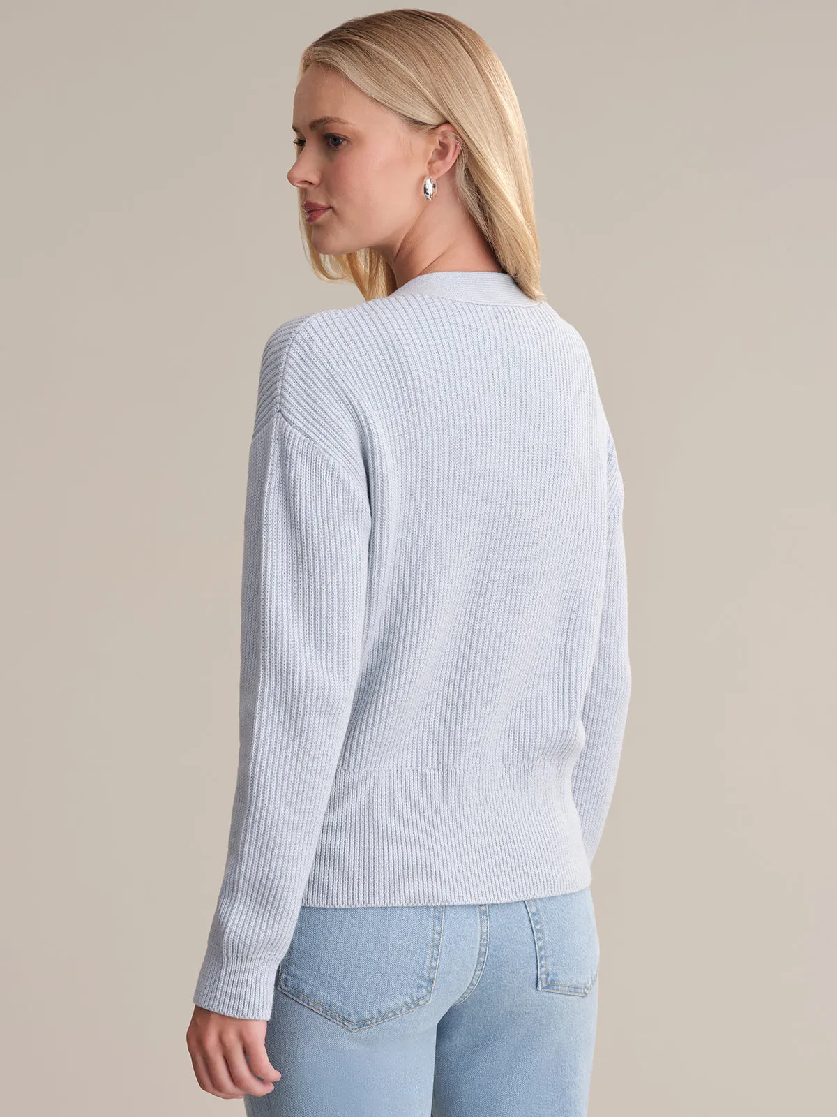 Abigail: V-Neck Cotton Cardigan sold by 525 America product image thumbnail 3