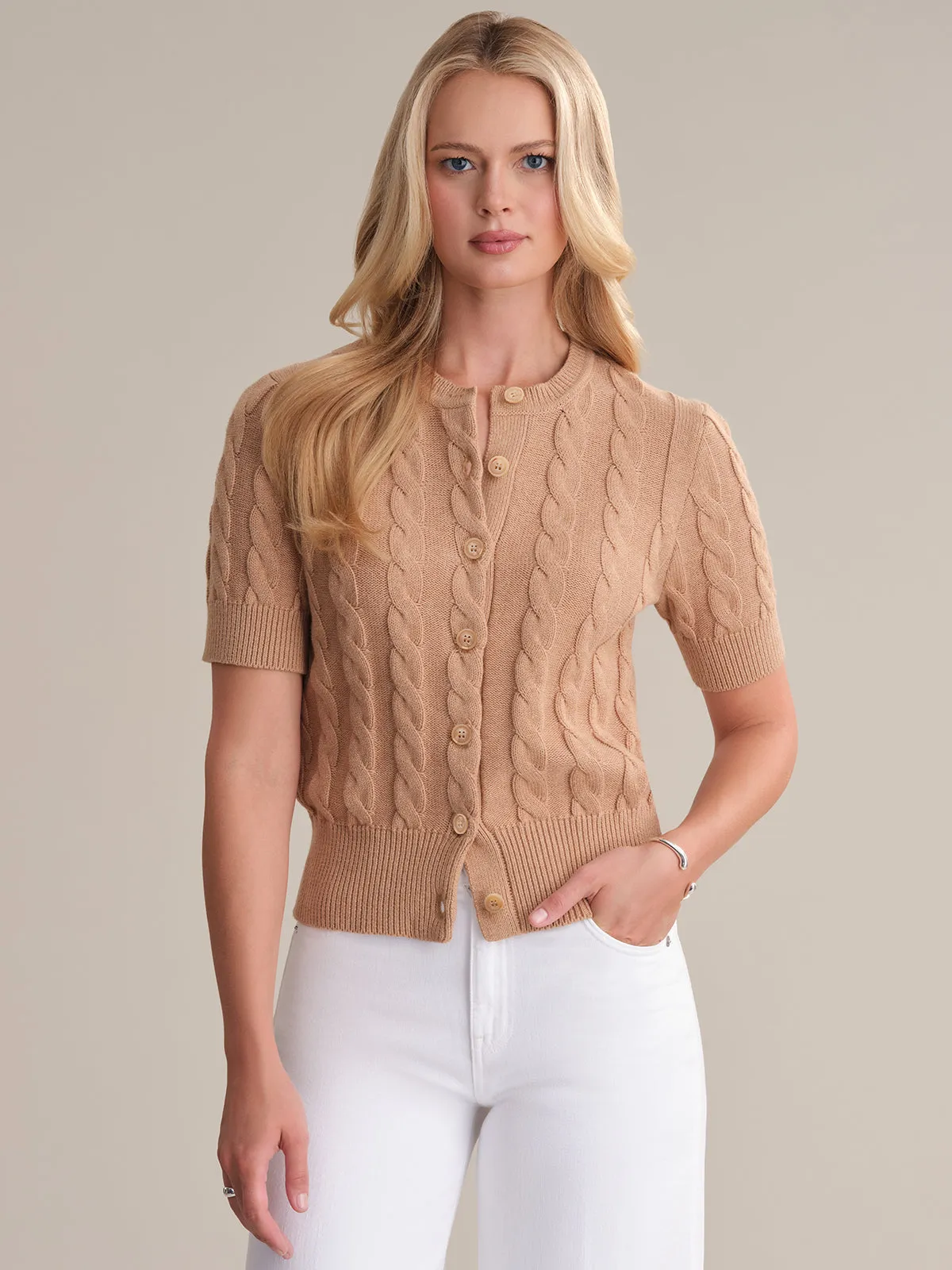 Wen: Cable Knit Cotton Cardigan sold by 525 America product image thumbnail 5