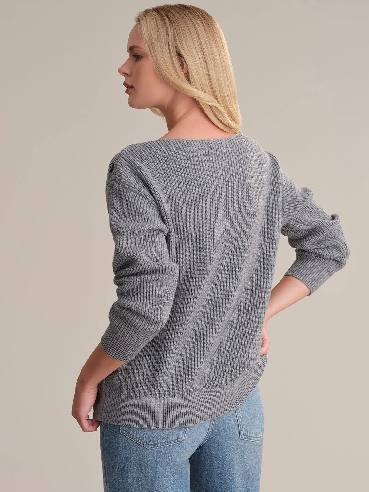 Elina: Boat Neck Cotton Sweater sold by 525 America product image thumbnail 3