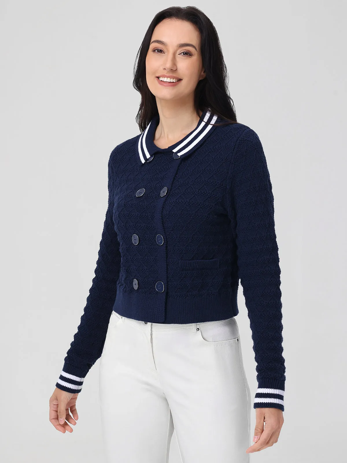 Leena: Double Breasted Cardigan sold by 525 America product image thumbnail 2