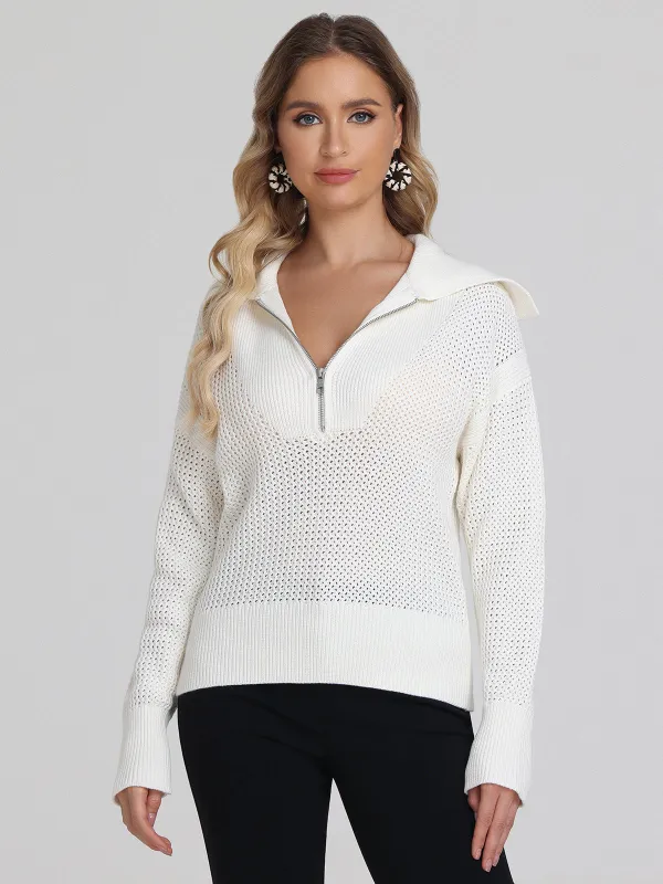 Nina: Cotton Half-Zip Front Pullover sold by 525 America
