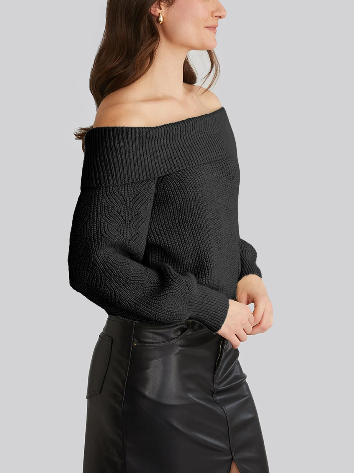 Marisa: Relaxed Off Shoulder Pullover sold by 525 America product image thumbnail 2