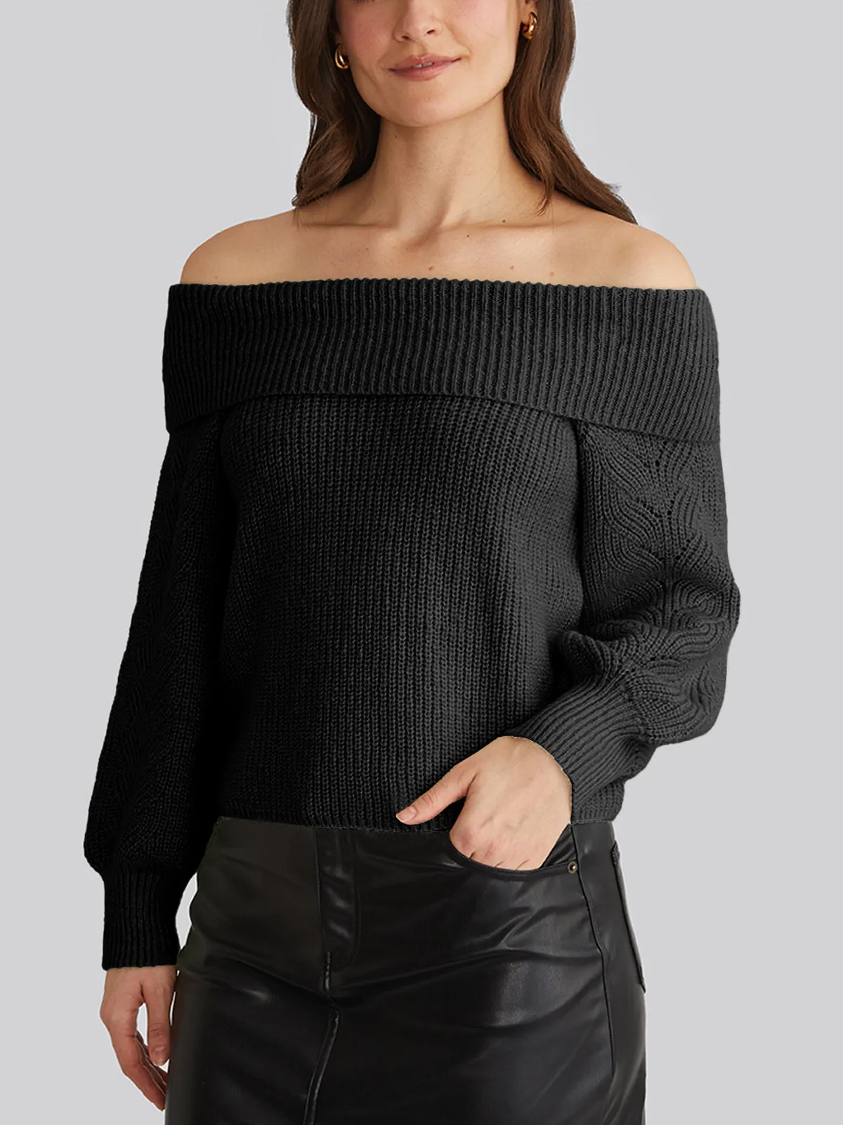 Marisa: Relaxed Off Shoulder Pullover sold by 525 America