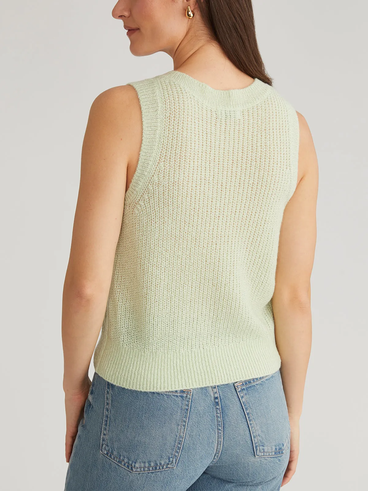 Serena: Pointelle V-Neck Vest sold by 525 America product image thumbnail 3