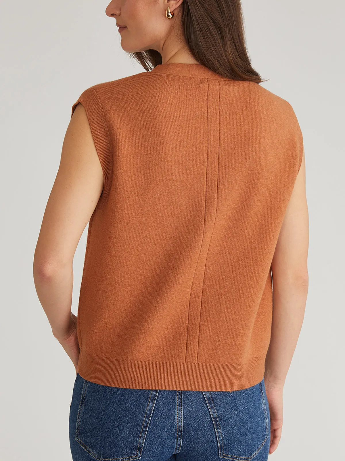 Jessica: Button Front Vest sold by 525 America product image thumbnail 5