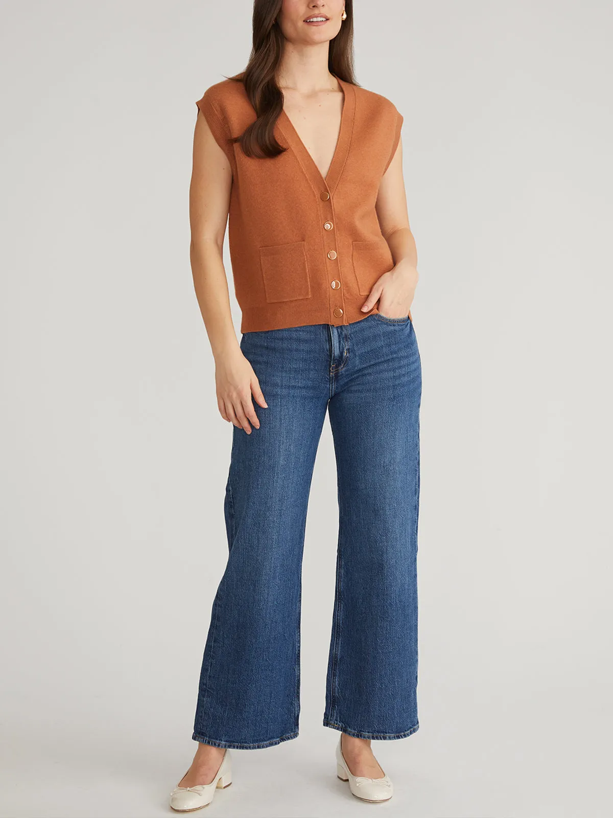 Jessica: Button Front Vest sold by 525 America product image thumbnail 4