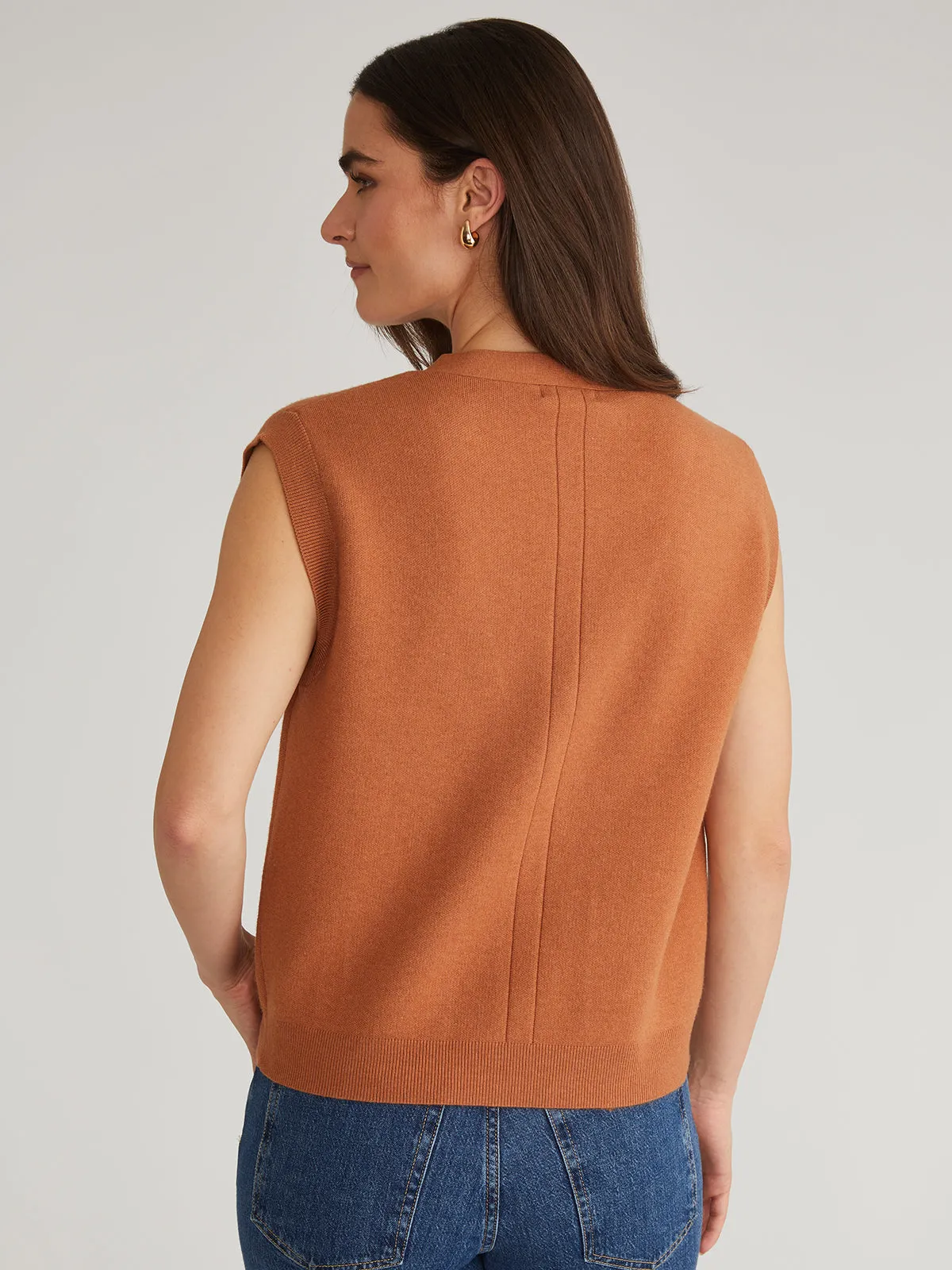 Jessica: Button Front Vest sold by 525 America product image thumbnail 3