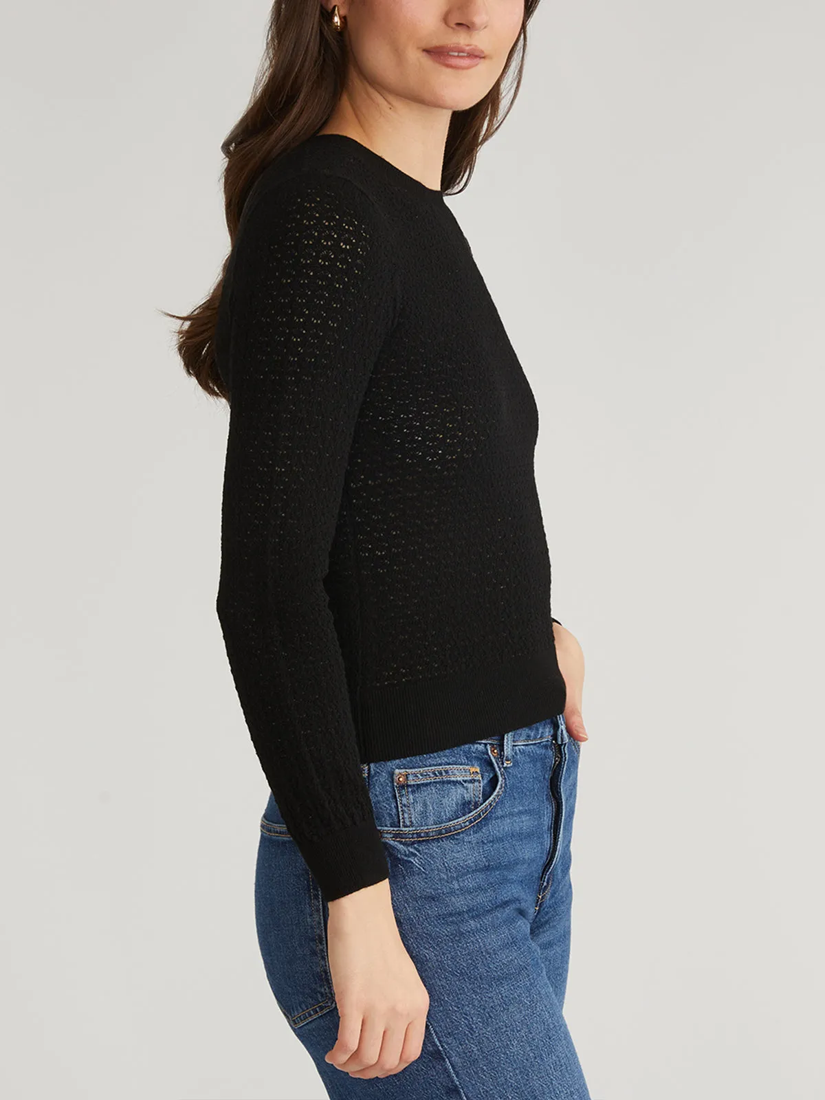 Holly: Pointelle Crewneck Pullover sold by 525 America product image thumbnail 2
