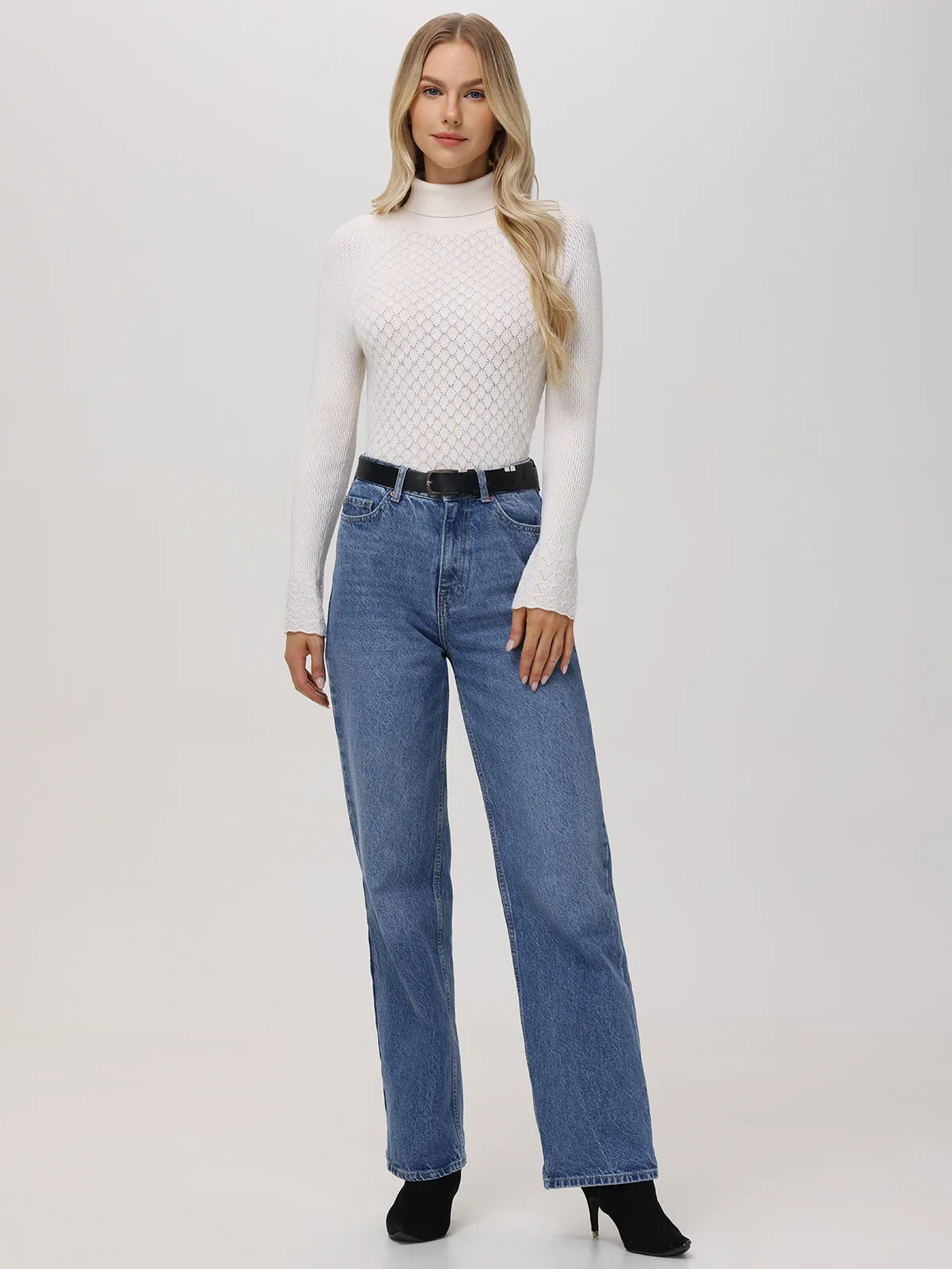 Violet: Lace Stitch Turtleneck Sweater sold by 525 America product image thumbnail 4