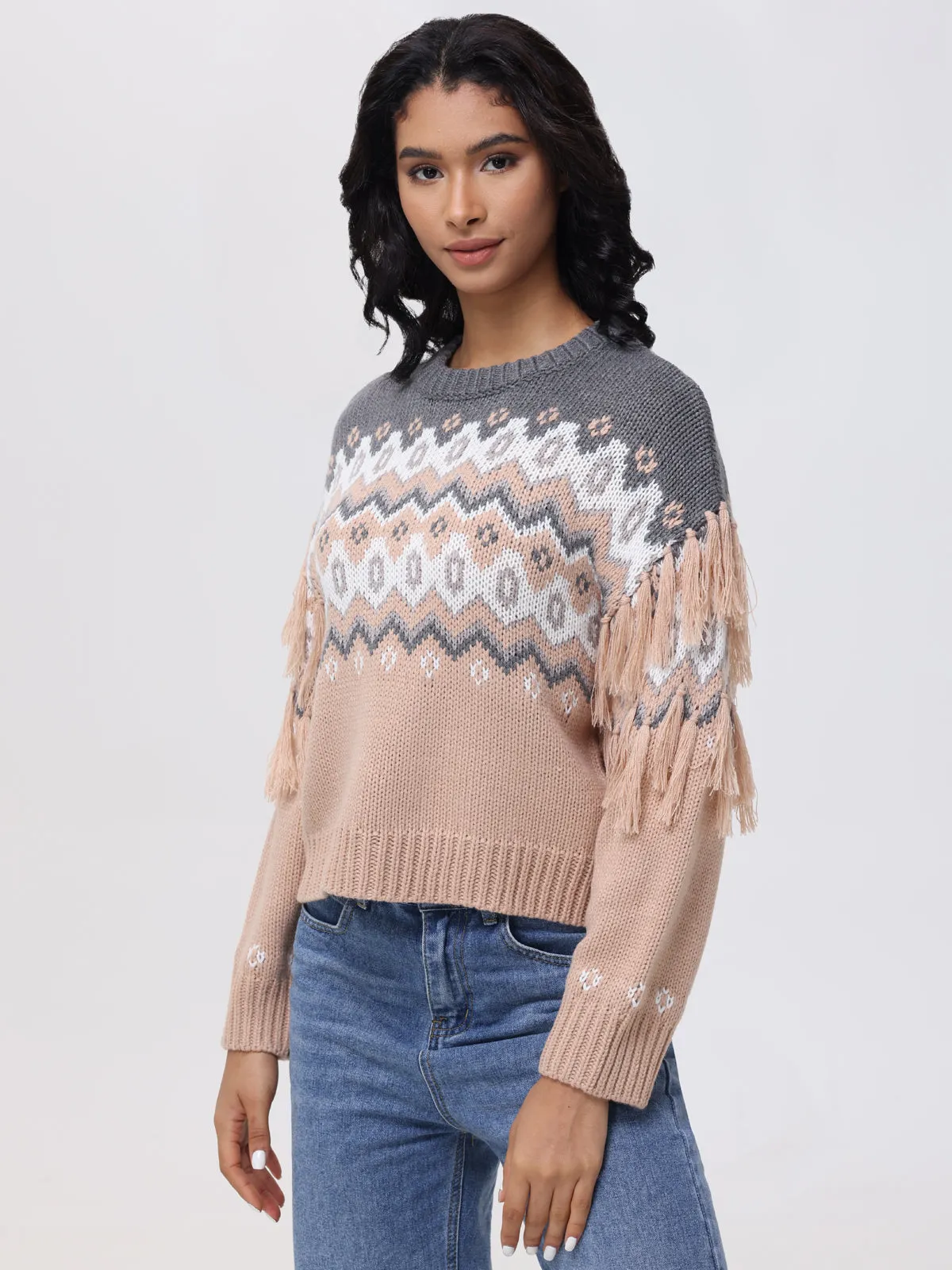 Margaret: Fringe Fair Isle Sweater sold by 525 America product image thumbnail 2