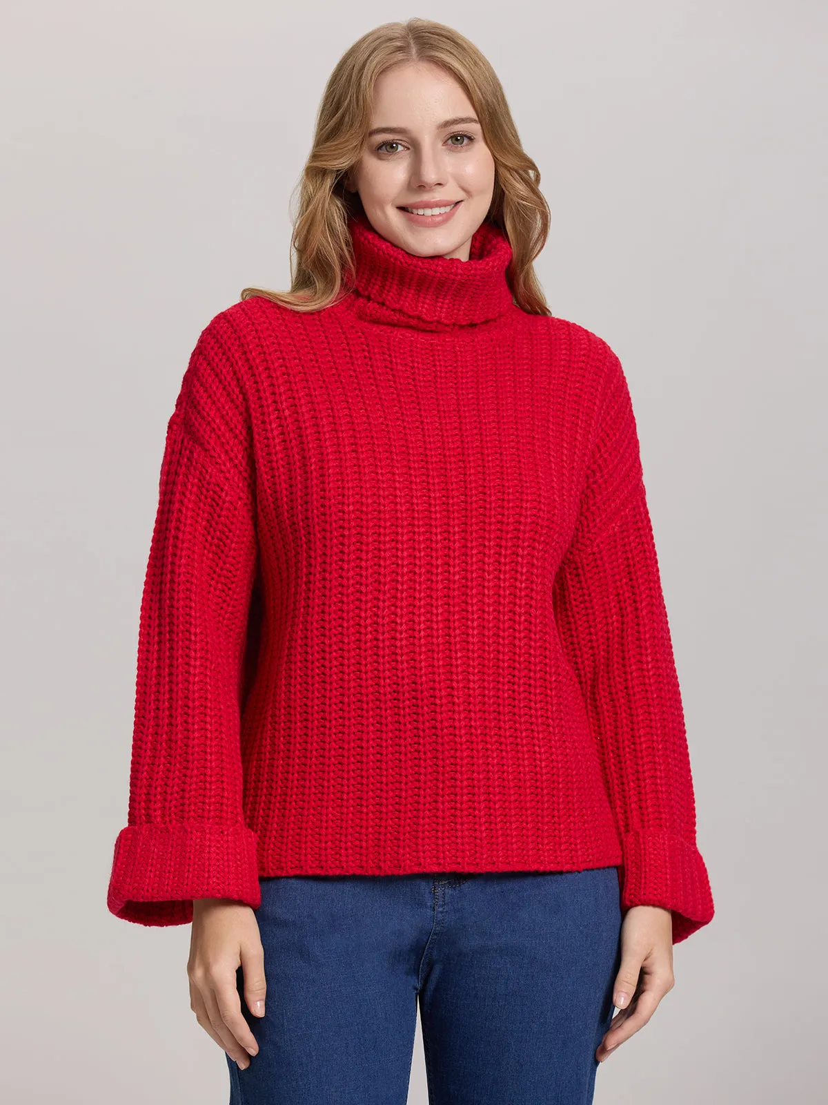 Vida: Turtleneck Shaker Pullover sold by 525 America