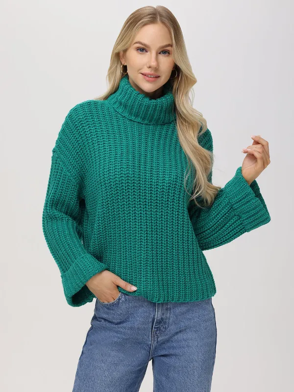 Vida: Turtleneck Shaker Pullover sold by 525 America