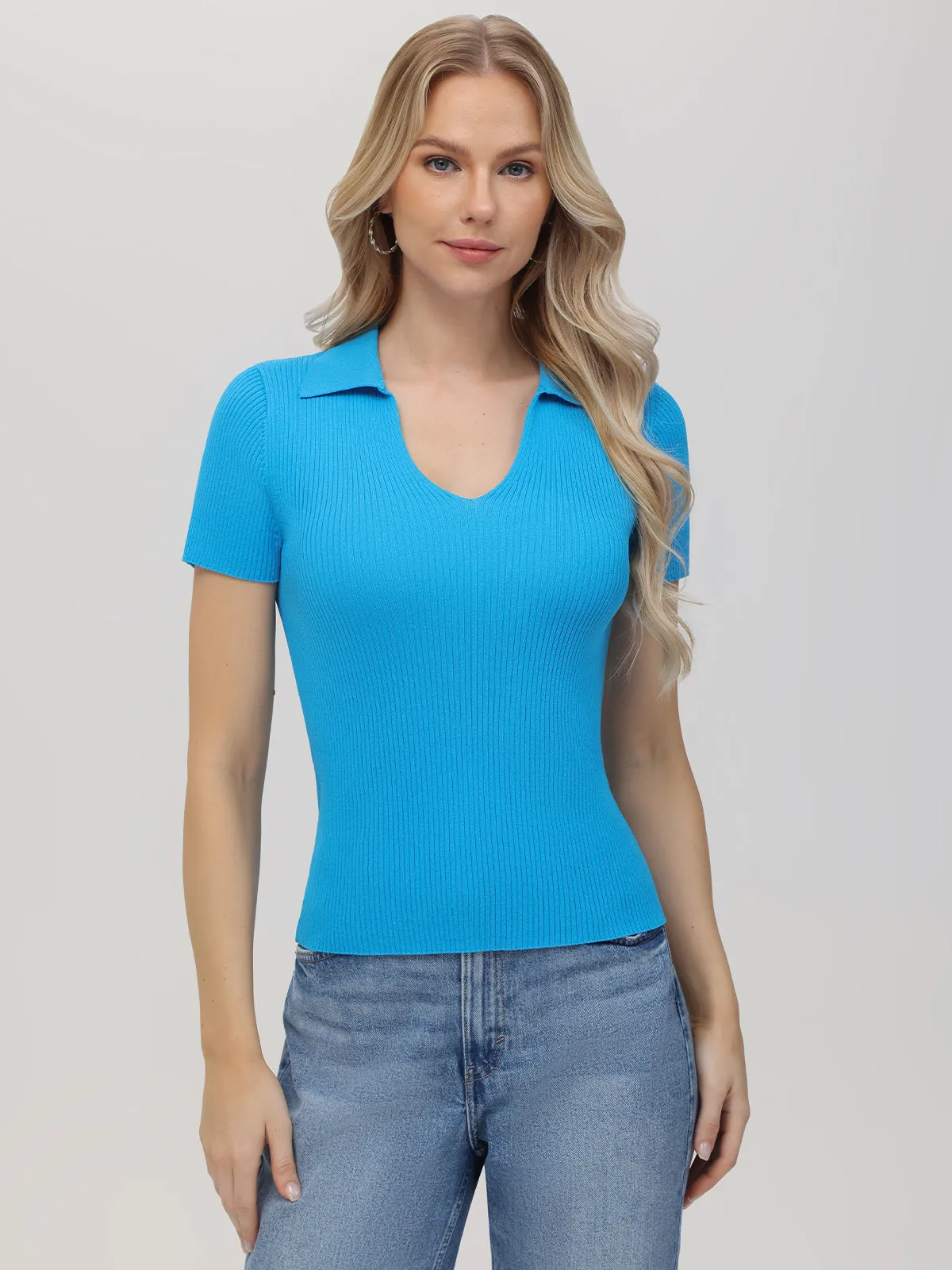 Penelope: V-Neck Polo Pullover sold by 525 America