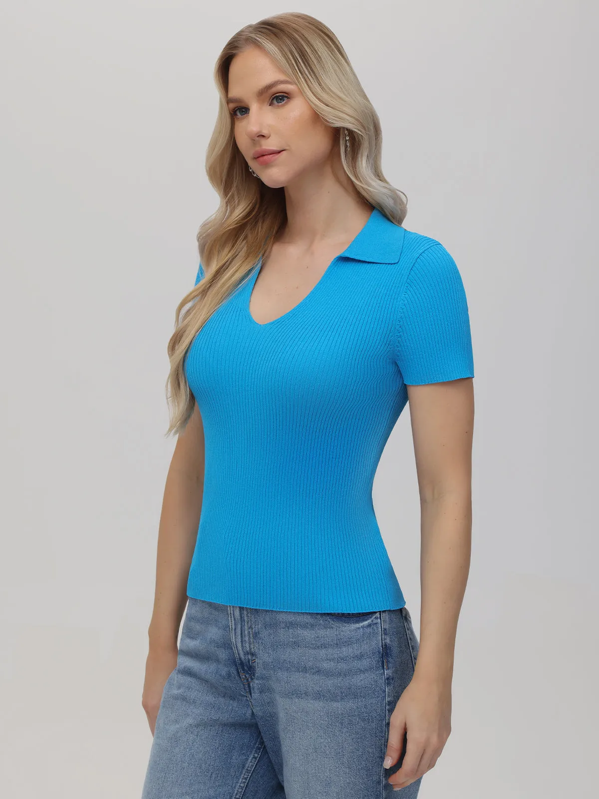Penelope: V-Neck Polo Pullover sold by 525 America product image thumbnail 2