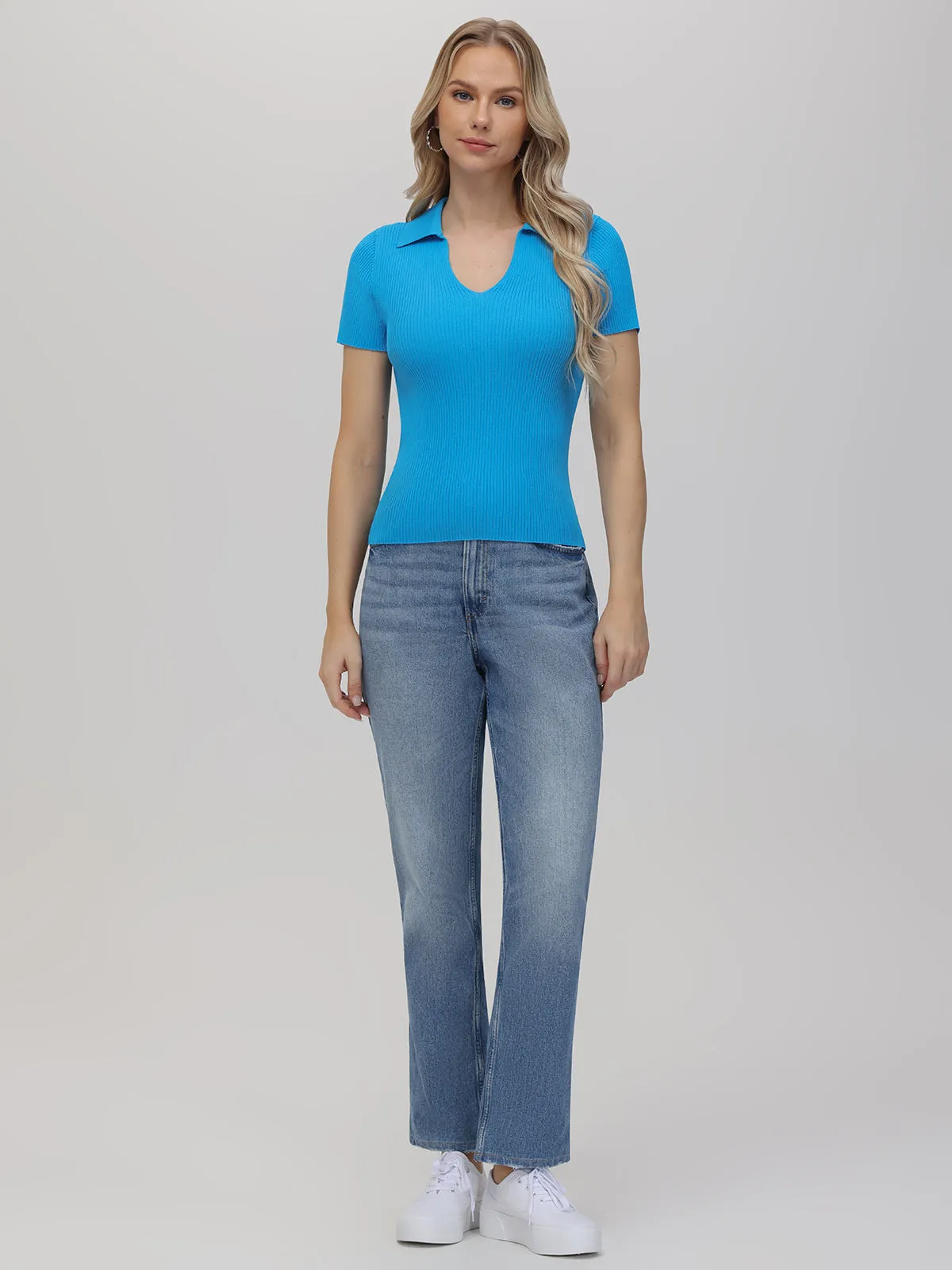 Penelope: V-Neck Polo Pullover sold by 525 America product image thumbnail 4