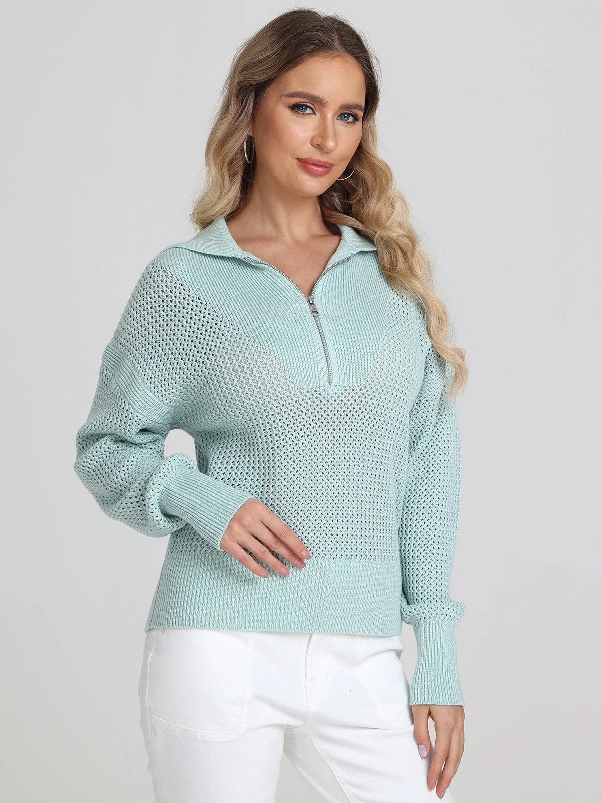 Nina: Cotton Half-Zip Front Pullover sold by 525 America product image thumbnail 2