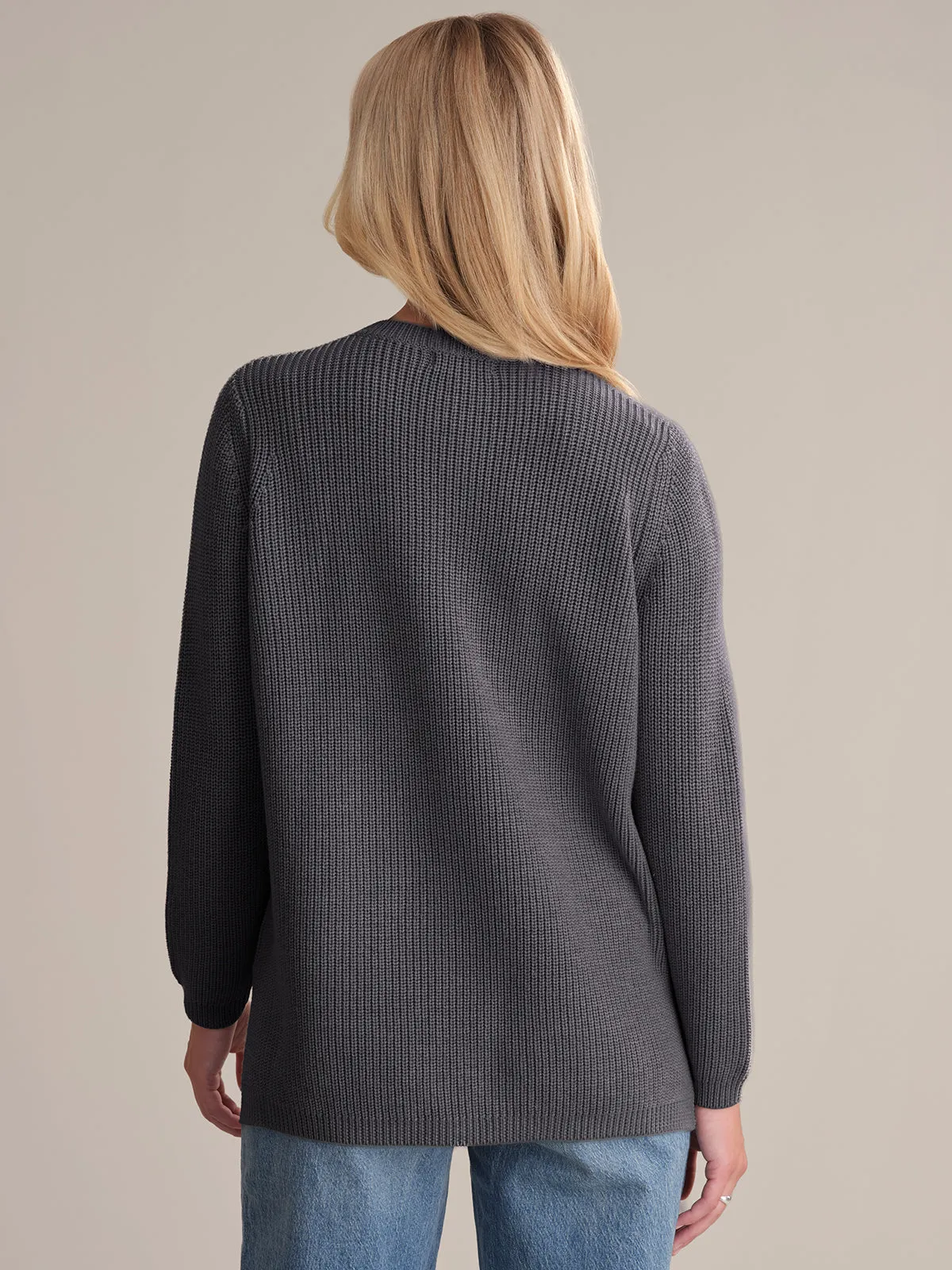 Emma: Wool Crewneck Shaker Stitch Sweater sold by 525 America product image thumbnail 2